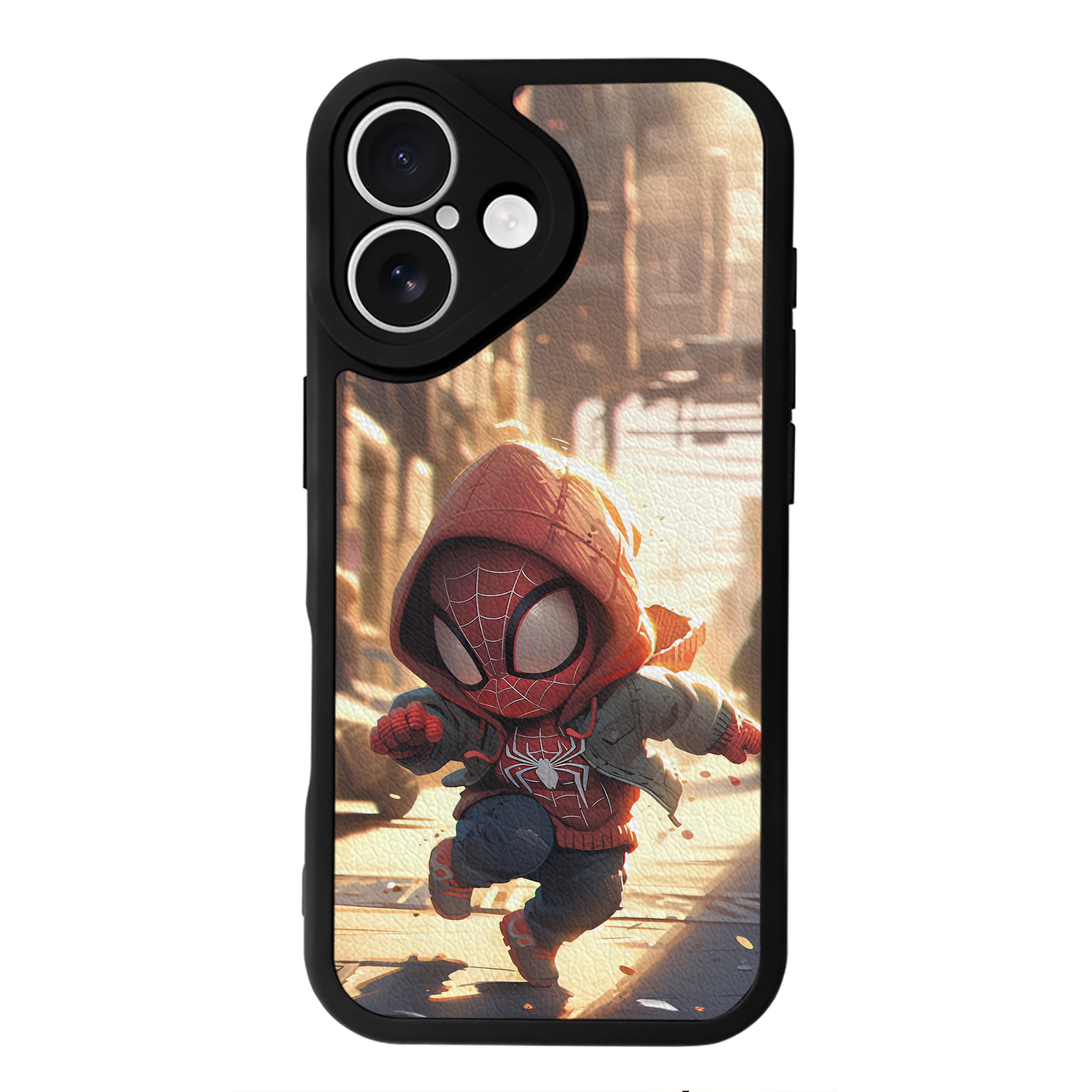 （画像用） Spider Man スパイダーマン 【iPhone 16シリーズ対応】シリコンスマホケース（レザー調） 材質：シリコン